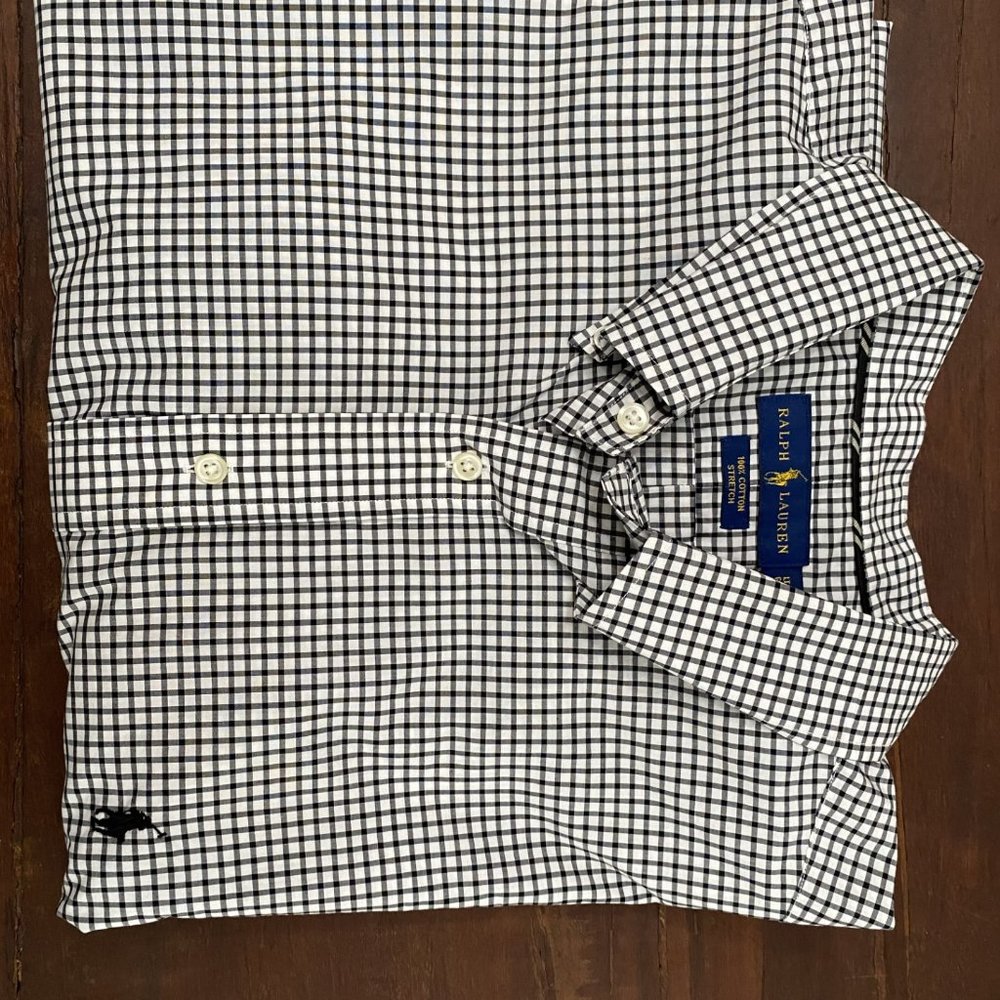 Ralph & Lauren black and white plaid men's shirt
